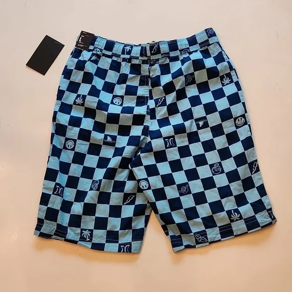 Hurley Blue large 12 13 printed pull on walkshorts large new with tags - Picture 2 of 13